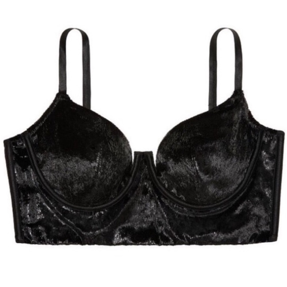 Victoria’s Secret Longline Velvet Shimmer Bra - Picture 2 of 7